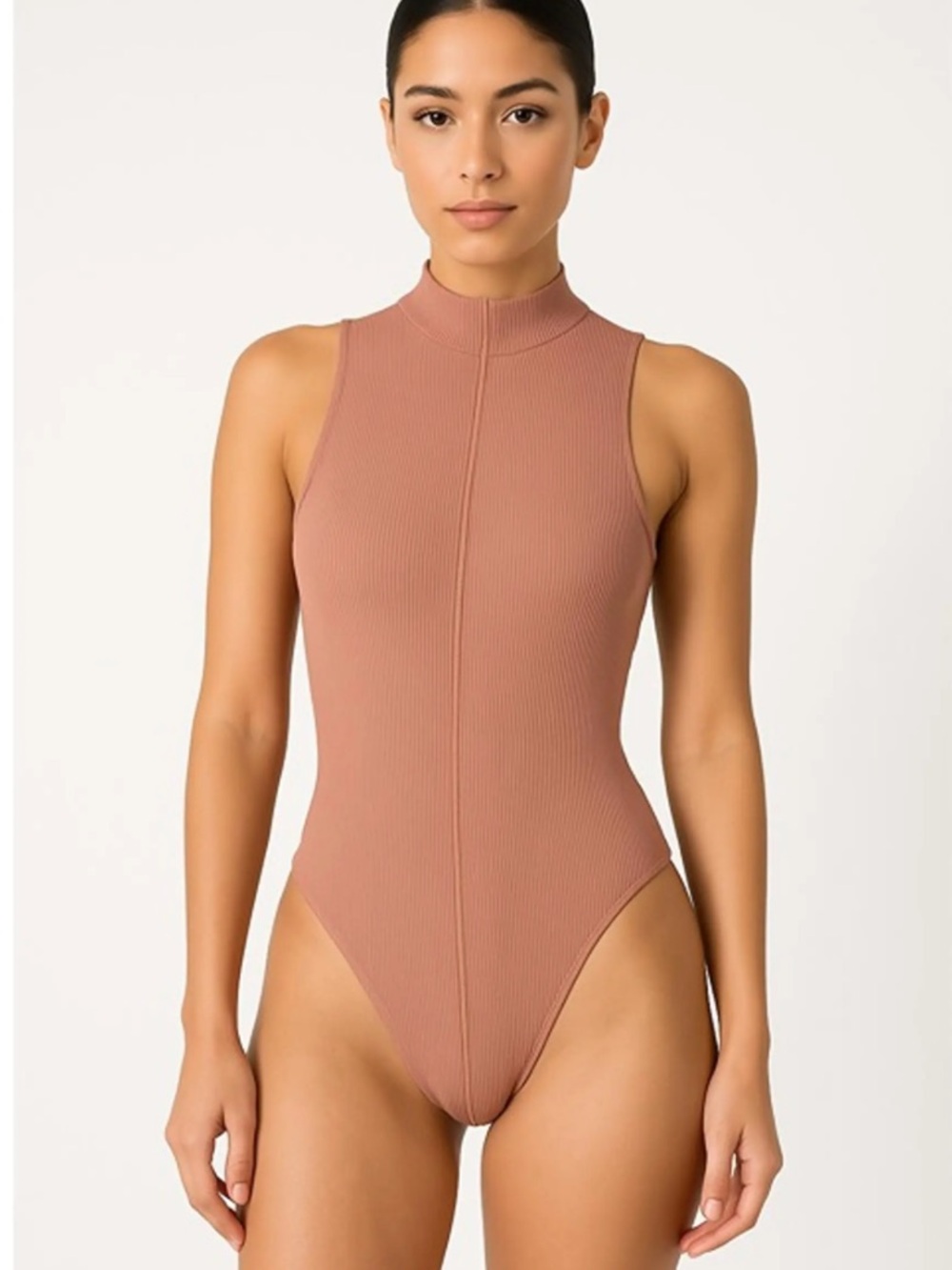 NWOT naked wardrobe - Ribbed Sleeveless Bodysuit in tan